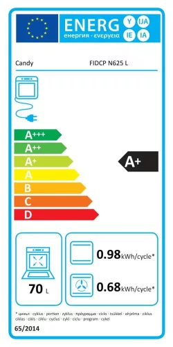 Candy FIDCP N625 L beépíthető sütő + Candy CH64CCB/4U2 beépíthető kerámia főzőlap