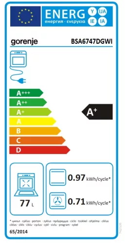 Gorenje BSA6747DGWI beépíthető sütő, GŐZ