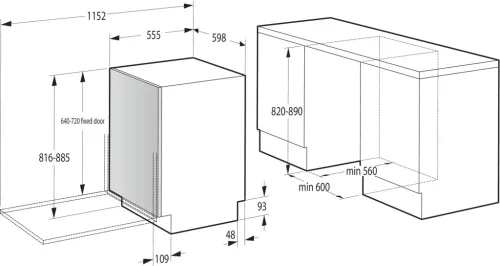 Gorenje GV642E90 beépíthető mosogatógép, 13 teríték (60 cm)
