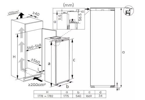 Gorenje RI517E41WF beépíthető hűtőszekrény, 300 liter