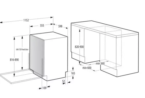 Gorenje GV663B66 beépíthető mosogatógép, 3 fiók, 16 teríték (60 cm)