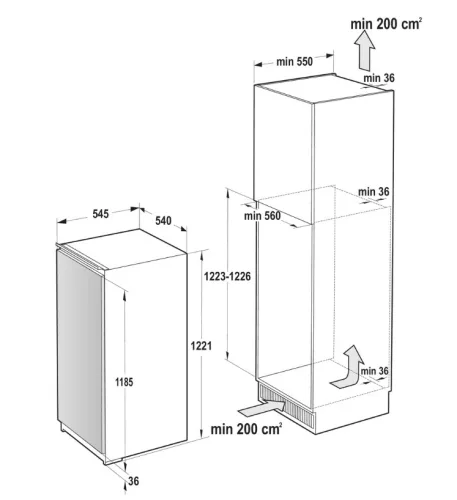 Gorenje RI512E41 beépíthető hűtőszekrény, 197 liter
