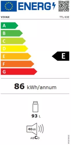 Vivax TTL-93E hűtőszekrény, 93 liter
