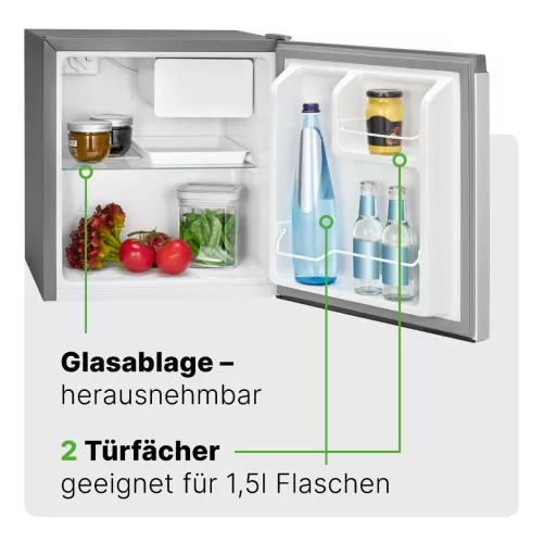 Bomann KB 7245X mini hűtőszekrény, 45 liter, inox