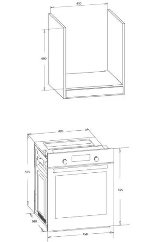 MPM MPM-45-BO-23C keskeny beépíthető sütő (45 cm)