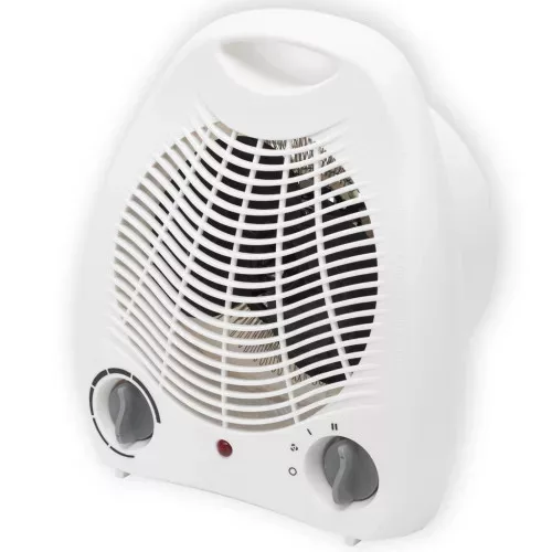 Home FK 1 hordozható elektromos ventilátoros hősugárzó, 1000W/2000W, fehér