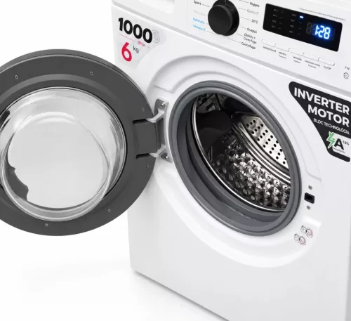 Hausmeister HM2603 keskeny elöltöltős mosógép, 6 kg, 1000 centrifuga, INVERTER