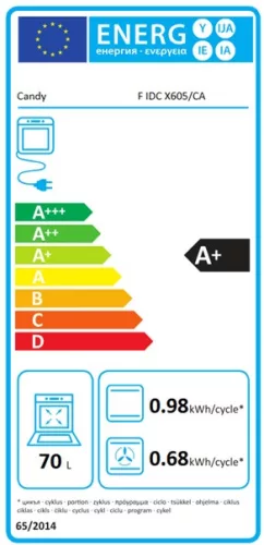 Candy FIDC X605/CA beépíthető sütő + Candy CH64CCB/4U2 beépíthető kerámia főzőlap