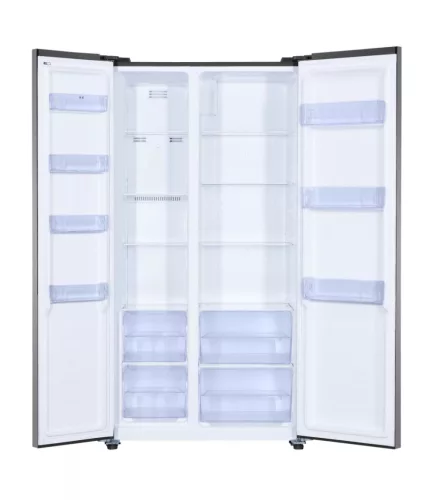 Hausmeister HM3300E side by side hűtőszekrény, 291/151 liter, inox, INVERTER