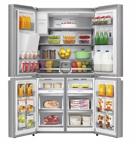 Hisense RQ760N4SASE side by side hűtőszekrény, 352/232 liter, inox, NO FROST, INVERTER