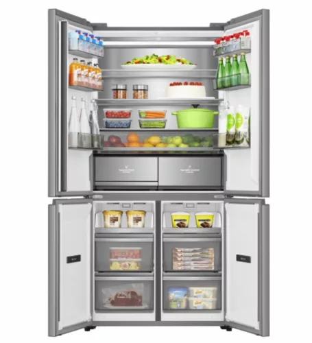 Hisense RQ768N4GVE side by side hűtőszekrény, 381/210 liter, inox, NO FROST, INVERTER