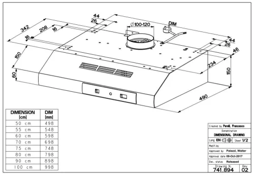 Faber TR 741 Base W A60 páraelszívó, 60 cm, fehér - HÁTSÓ KIVEZETÉSSEL IS