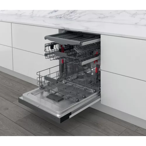 Whirlpool WBC 3C34 PF X kezelőpaneles beépíthető mosogatógép, 3 fiók, 14 teríték (60 cm)
