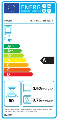 Indesit I5G5PMX HU kombinált tűzhely, hőlégkeverés, inox