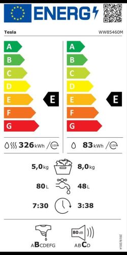Tesla WW85460M mosó-szárítógép, 8/5 kg, 1400 centrifuga