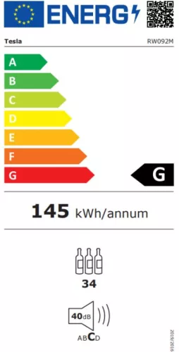 Tesla RW092M borhűtő, 34 palack