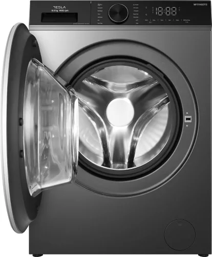 Tesla WF91480TS elöltöltős mosógép, 9 kg, 1400 centrifuga, ezüst, INVERTER