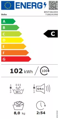 Beko BM3T48249W hőszivattyús szárítógép, 8 kg