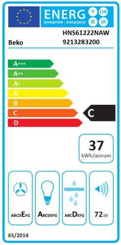 Beko HNS61222NAW páraelszívó, 60 cm, fehér