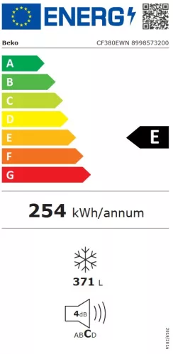 Beko CF380EWN fagyasztóláda, 371 liter