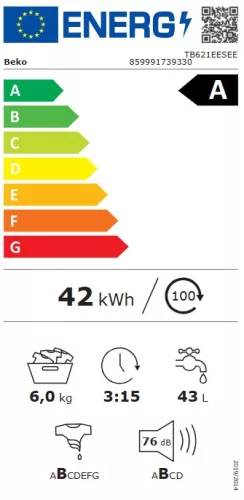 Beko TB621EESEE felültöltős mosógép, 6 kg, 1200 centrifuga, INVERTER, MAGYAR feliratos panel