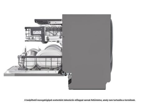 LG DB475TXS beépíthető gőzmosogatógép, 14 teríték (60 cm), QuadWash, Inverter Direct Drive