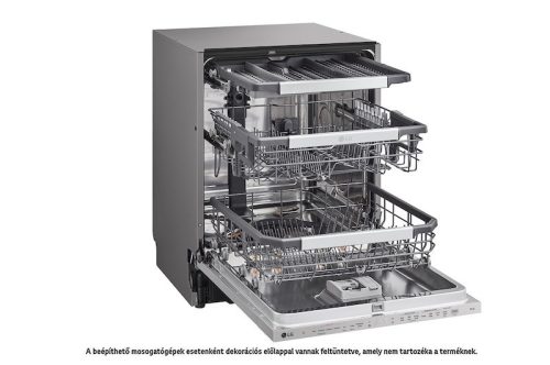 LG DB475TXS beépíthető gőzmosogatógép, 14 teríték (60 cm), QuadWash, Inverter Direct Drive