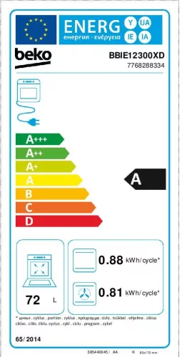 Beko BBIE12300XD beépíthető sütő + Beko HIC64402 beépíthető kerámia főzőlap