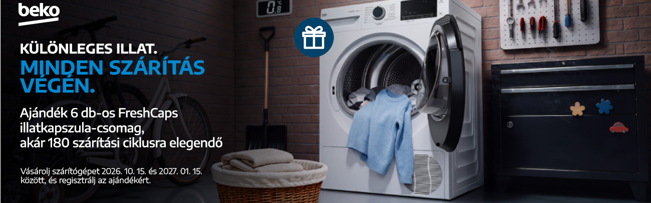 Beko szárítógép + FreshCaps promóció